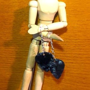 Black Guitar pick earrings-dangle earrings-music